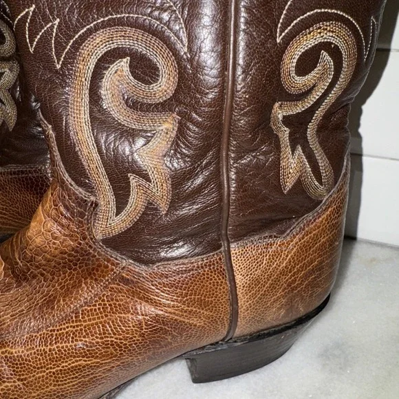 Panhandle Slim Men's 9.5D Brown Leather Cowboy Boots‎ 87266 OLA0003